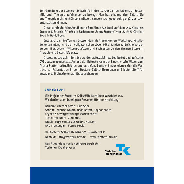 Stottern &amp; Selbsthilfe NRW e.V. (Hrsg.): Vorträge der Fachtagung „Fokus Stottern“ (DVD)